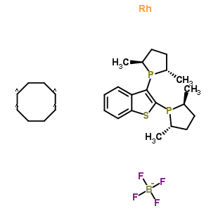 (S,S,S,S)-2,3-双(2,5-二甲基-磷烷基)苯并[B]噻吩环辛二烯四氟硼酸铑(I)络合物结构式_849920-73-6结构式