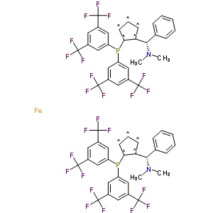 (1S,1s)-1,1-双[双[3,5-双(三氟甲基)苯基]膦]-2,2-双[(s)-(二甲基氨基)苯基甲基]二茂铁结构式_849925-10-6结构式