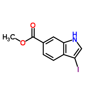 3-碘-1H-吲哚-6-羧酸甲酯结构式_850374-98-0结构式