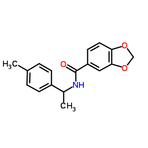 n-[1-(4-甲基苯基)乙基]-1,3-苯并二氧杂环戊烯-5-羧酰胺结构式_858036-54-1结构式