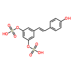 5-[(E)-2-(4-羟基苯基)乙烯基]-1,3-亚苯基二(氢硫酸盐)结构式_858187-21-0结构式