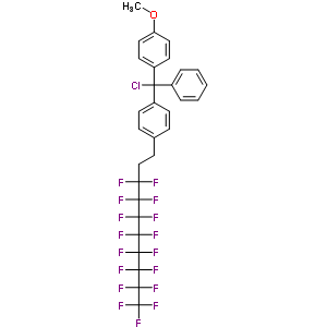 1-(4-甲氧苯基)-1-[4-(1H,1H,2H,2H-全氟癸基)苯基]-1-苯甲基氯结构式_865758-37-8结构式