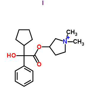 3-[2-环戊基(羟基)苯基乙酰氧基]-1,1-二甲基吡咯烷鎓碘化物结构式_873295-32-0结构式