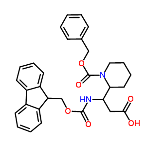 N-Fmoc-3-(1-Cbz-哌啶-2-基)-DL-beta-丙氨酸结构式_886362-31-8结构式