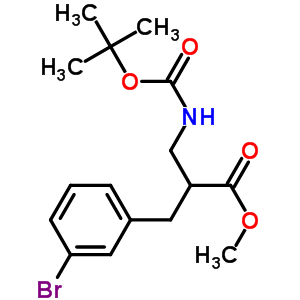 2-n-boc-2-氨基甲基-3-(3-溴-苯基)-丙酸甲酯结构式_886366-58-1结构式