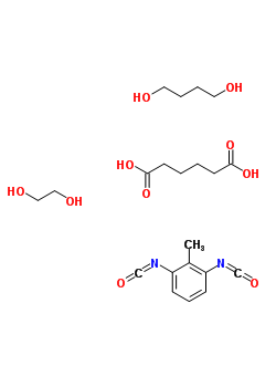 己二酸与 1,4-丁二醇 1,3-甲苯二异氰酸酯和 1,2-乙二醇的聚合物结构式_9019-94-7结构式