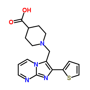 1-(2-噻吩-2-咪唑并[1,2-a]嘧啶-3-甲基)-哌啶-4-羧酸结构式_904817-43-2结构式
