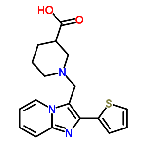 1-(2-噻吩-2-咪唑并[1,2-a]吡啶-3-甲基)-哌啶-3-羧酸结构式_912770-75-3结构式