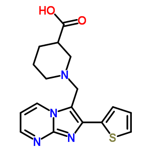 1-(2-噻吩-2-咪唑并[1,2-a]嘧啶-3-甲基)-哌啶-3-羧酸结构式_912770-78-6结构式