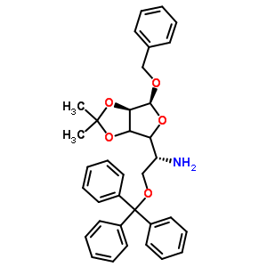 苄基 5-氨基-5-脱氧-2,3-O-异亚丙基-6-O-三苯甲基呋喃己糖苷结构式_91364-15-7结构式
