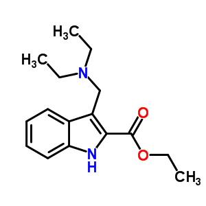3-(二乙基氨基甲基)-1H-吲哚-2-羧酸乙酯结构式_91486-86-1结构式