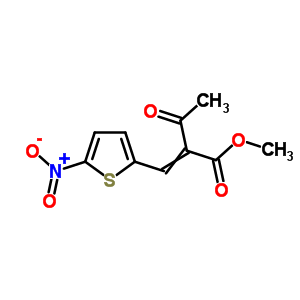 2-[(5-硝基-2-噻吩)亚甲基]-3-氧代-丁酸甲酯结构式_92565-36-1结构式